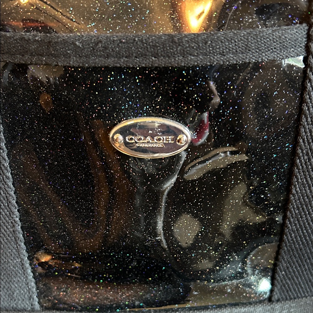 Coach Black Glitter Clear Tote - Picture 2 of 15